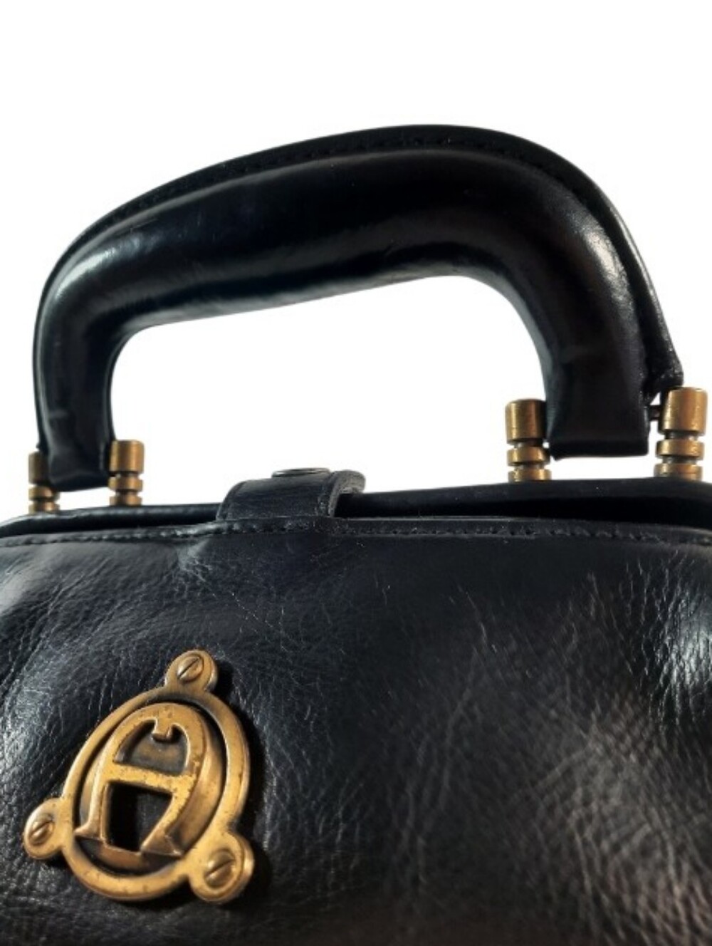 90's ETIENNE AIGNER Doctors Bag Frame Vintage Gladstone Top Handle Satchel - Picture 5 of 16